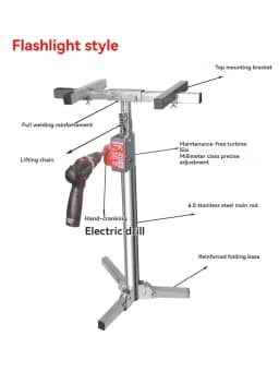 【Hot】2.1M Wall Cabinet Mounting Bracket Hand Cranked Electric Dual-purpose Stainless Steel 100KG Load-bearing Lifting Platform