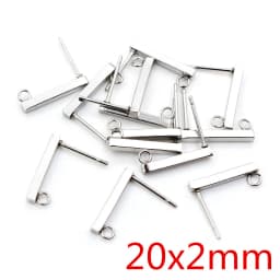 20pcs 316L Stainless Steel Geometric Earring Stud Earring Posts Connector Fashion Styles DIY Jewelry Making Findings Accessories