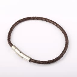 4mm 6mm Stainless Steel Clasp Simple Design Bangles Red Black Brown Men's Man-made Leather Bracelets LB775
