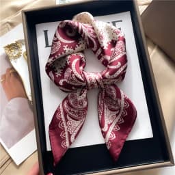 1pcs New Paisley Print Square Scarf Soft Satin Silk-like Thin Neck Scarf Mature Style Bandana Sunscreen Headscarf For Women