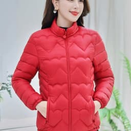 Slimming Short down Cotton Jacket for Mom Autumn Winter Fashionable Lightweight Elderly Women's Clothing Large Size Coat