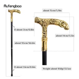 Golden Goat Handle Luxury Pattern Walking Stick Party Fashion Elegant Walking Stick Decorative Cospaly Cane Knob Crosier 90cm