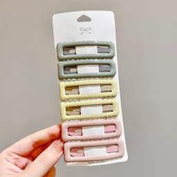 Women's Hair Clips Square Wave Styling Accessory Chic Zinc Alloy Bangs Pin for Daily Makeup and Party Wear Durable Set