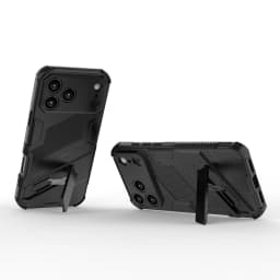 New Solid Armor Cyber Shockproof Phone Case For iPhone 17 Pro Max 17 AIR With Stand Holder Cover Protective Shell