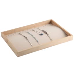 Wood Jewelry Display Tray with Storage Box and Racks for Necklaces, Bracelets, and Accessories