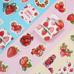46pcs/30pcs/box Cute Strawberry Fresh Fruit Plants Florals Coffee Theme Magician Diary Journaling DIY Creative Seal Stickers