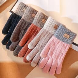 Women Men Warm Winter Touch Screen Gloves Stretch Knit Mittens Wool Full Finger Guantes Female Crochet Glove