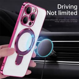 Luxury For Magsafe Bracket Case For iPhone 16 17 18 15 14 13 12 Pro Max 16 Plus Magnetic Ring Stand Holder Clear Acrylic Cover