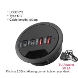 USB HUB Mount In Desk HUBs USB 3.0/2.0 HUB With SD/TF Card Reader External Stereo Sound Type C Port For PC/Tablet USB Splitter