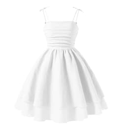 Kids Set Solid Pink Tiered Sling Princess Dress Sweet Style Tween Girls Dress Birthday Party Dating Clothes