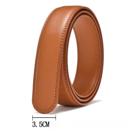 3.0 3.5cm Men Women's Automatic Buckle Belt Strips Blue Red White Black Coffee Belt without Buckle PU Leather Belt No Buckle
