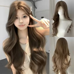 OLACARE Long Body Wave Black Brown Purple Cosplay Wigs Heat Resistant Synthetic Wigs Middle Part Natural Lolita LM Wigs Women