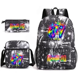 Cr7 Ronaldo 67 Print School Backpack Set with Shoulder Bag & Pencil Case for Teens Kids Lightweight Daypack