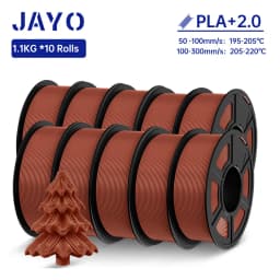 JAYO 3D Filament PLA + 2.0 10 Rolls Upgrade PLA plus 3D Printer Filament Neatly 3D Printing Material For FDM Multicolor