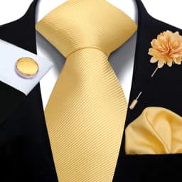Men's Solid Necktie Cufflinks Pocket Square Lapel Pin Flower Brooch Elegant Man Wedding Shirt Accessory Set Suit Groomsmen Gifts