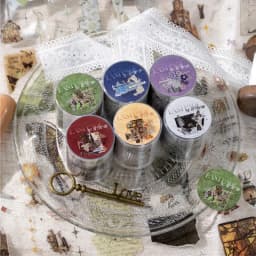 50mm * 2m Pasted End Page Series PET Tape Vintage Scrapbooking DIY Notebook Decoration Base Material Sticker