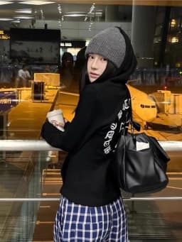 Gothic Style Black Hoodie Jacket Women's Slim Fit Waist Cinched Zipper Open Cardigan Autumn 2025 New Fashion High Street