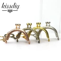 20PCS 5CM antique Bronze silver golden tone Metal Coin Purse Frames with keyring Bag Handle Kiss Clasp DIY Bag Accessories