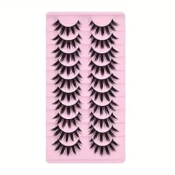 10 Pairs of False Eyelashes, Thick Eyelash Extensions, Reusable Eyelash Eye Makeup Tools (10 Pairs)