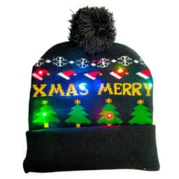 New Style! LED Christmas Hat Beanie Light Up Illuminate Warm Hat 48 Patterns New Year Snowman Sweater Hat Christmas Decorations