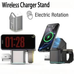 3 in 1 Wireless Charging Station for Apple15W Fast Magnetic Wireless Charger Stand for Magsafe iPhone 17/16/15/14/13/12 Pro Max