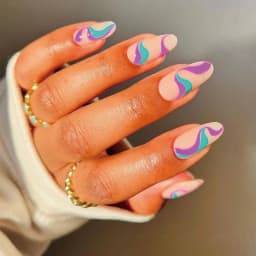 Medium-length Acrylic Almond Fake Nails Art Cool Hottie Girl Wear False Nails Europe and USA Press on Nail Removable French Nail