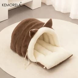 KEMORELA New For Cat Ear Cat Bed -Soft & Semi Winter-Enclosed Pet Nest with Non-Slip Bottom, Windproof & Warm Removable Washable