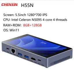 H55N 5.5' Touchscreen Mini PC Intel N5100 4-Core 8GB DDR4 128GB SSD Windows11 1920x1200 IPS WiFi6 BT5.0 4xUSB 3.0 Type-C Mini PC