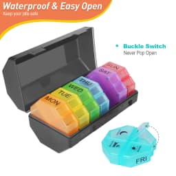 Pill Organizer 4 Compartments 7 Days Portable Travel Weekly Tablet Drug Case for Vitamin Medicine Dispenser Pills Storage Box
