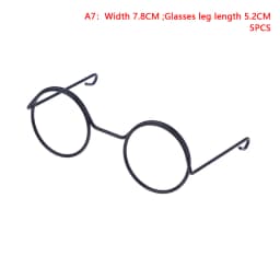 5PCS Miniature Eyeglasses Metal Round Frame Lensless Eyewear Toy Retro Doll Glasses DIY Doll Dressing Accessories Spectacles