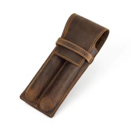 Handmade Cowhide Pen Holder For 1 2 3 Pens Crazy Horse Leather Pencil Case Pouch Storage Bag Stationery School Office Supplies