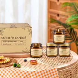 12 Scented Candles (6.4 cm × 6 cm) - 3.5 oz Scented Candles. A Delicate Gift Box Set, Made with Soy Wax and Essential Oils. It Is an Ideal Gift for Women, Teachers, Mothers, Family Members, Friends and Colleagues During Halloween and Christmas.