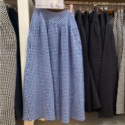 Summer Style A-Line Skirt Bubble Fabric Plaid Long Skirt High Waist Commute Friendly Mid-Length Color Other Material