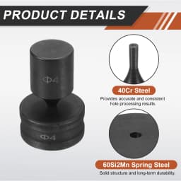 Hydraulic Hole Punch Die Φ4mm-Φ22mm Round Hole 40Cr Steel Electric Punching Kit for CH70 Electric Punching Machine, Black