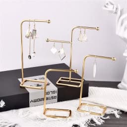 Jewelry Display Holder Metal Earring Storage Rack DIY Jewelry Organizer Holder Earring Necklace Pendants Organizer Display Stand