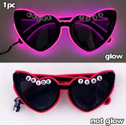 White Just Married LED Luminous Glasses Heart Shaped EL Neon Decorative Glasses Engagement Wedding Bridal Shower Props