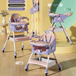 Babyfond Children's Dining Chair Multifunctional Variable Rocking Horse Baby Seat Foldable Recumbable Infant Dining Table