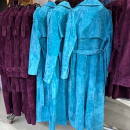 YOLOAgain Double Breasted Suede Jacket Coat Women Real Leather Trench Coat