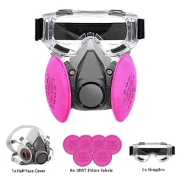 6200 2097 Filter Goggles Half Face Reusable Respirator Mask Epoxy Dust Paint Organic Vapor Welding Wooding