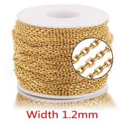 2m Stainless Steel Gold PVD Plated Corner Cable Chain Bulk Necklace Bulk Cable for DIY Jewelry Making Supplies Lot Wholesale