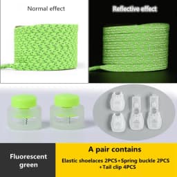 1 Pair Reflective Elastic Laces Sneakers Shoelaces for Sneakers Kids Adult Fast Without Tie Flat Rubber Bands Luminous Shoelace