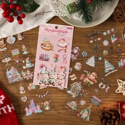 6sheets Snow Night Ode Series Kawaii Christmas Snow Night PET Sticker Creative Decoration DIY Diary Scrapbook Aesthetic Supplies