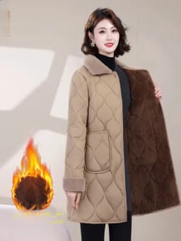 Thickened Fleece Cotton Jacket Coat for Mom Winter New Arrival 2025 Mid-Length Warmth Women's Fashion Outerwear Coat