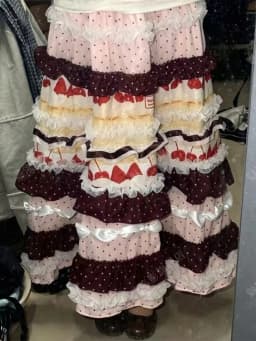 High-end Sweet Patchwork Polka Dot Chiffon Long Skirts Y2K Skirt Women High Waist Multi-Layer A-line Flower Print Skirt Harajuku