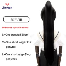Snoya Synthetic 80cm Versatile Long Straight Claw Clip Ponytail Extensions for Ancient Costume Design Red Purple Pink Blue Black