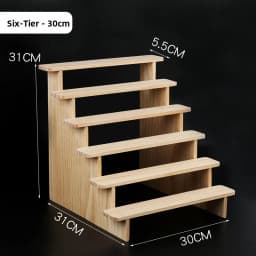 Pure Wood Display Stand Storage Rack Desktop Figurine Bubble Mat Doll Meat Green Plant Multi-layer Staircase Rack