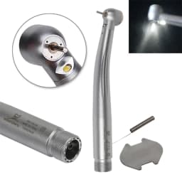 Dental High Speed Handpiece LED Self-Power E-generator Fiber Optic Push Button Air Turbine 2/4Hole Cartridge Rotor Fit NSK KAVO