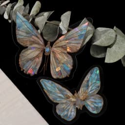 20 Pcs Butterfly Cut Stickers Pack DIY Handmade Adhesive Decorative Sticker for Junk Journal Creative Stationery Supplies