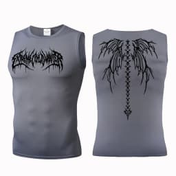 Y2K Compression T Shirt Men Workout Top Summer Sports Tights Running Tank Top Quick Dry Fitness Tank Top Skinny Vest Tight Tank