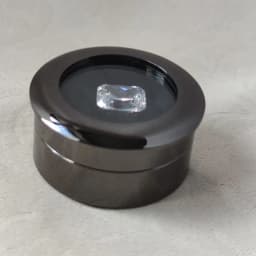Black Round Diamond Display Box Stone Gem Storage Case Store Show Gemstone Organizer Silver Metal Diamond Gift Packaging Box